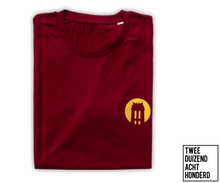 Afbeelding in Gallery-weergave laden, T-shirt - Toren - Bordeaux gold - Unisex